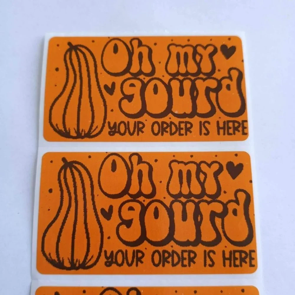 💙100 Oh My Gourd- Shipping Labels Thermal Packaging Stickers 2.25